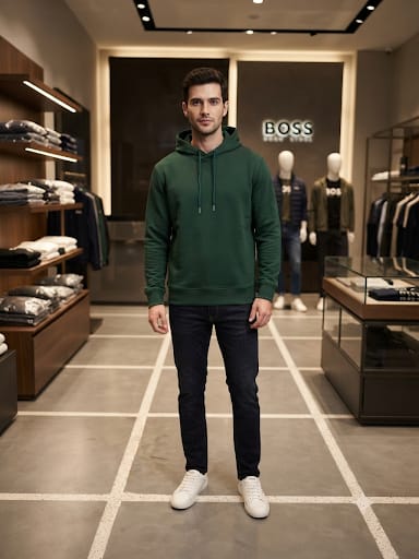 Premium Quality Hoodie Collection – Forest Green Graphic
