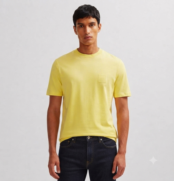 Premium Quality Crew Neck T-Shirts with Embossed Logo Detail – Luxury Solid Colour Collection in High-End Soft Finish