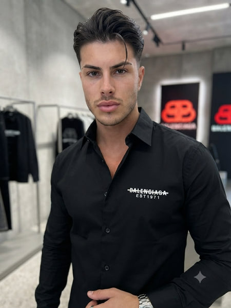 Premium Quality Embroidery Logo on Pocket Shirts Available Now – Luxury Solid Black Collection in High-End Regular Fit