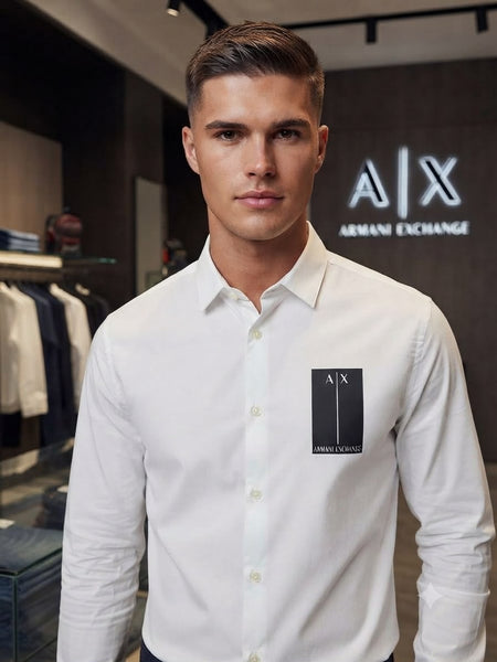 Premium Quality Regular Fit Shirts Available Now – Luxury White Collection with Front Logo Detail in High-End Finish