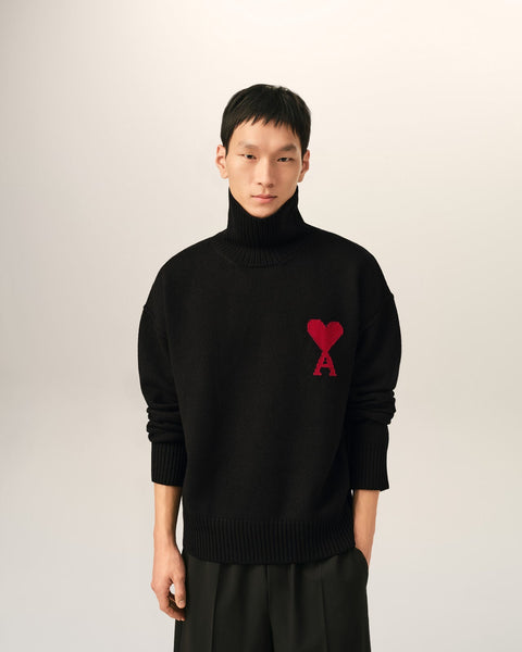 Premium Exclusive High End Quality Imported Turtleneck Pullover Available Now – Luxury Black Knit Collection with Subtle Chest Emblem in Soft Premium Finish