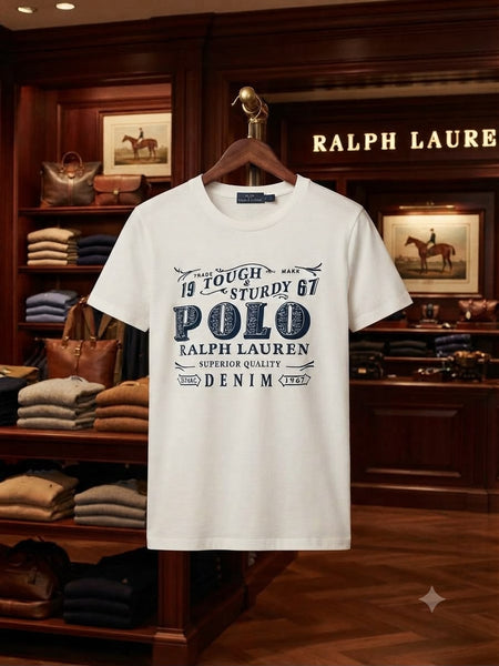 Luxury  Regular  Fit Logo Printed Round Neck  T-Shirt