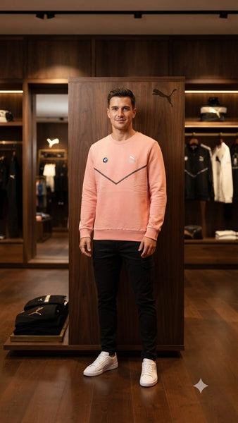 Premium Exclusive High-End Quality Soft Pink Crew-Neck Sweatshirt Regular Fit