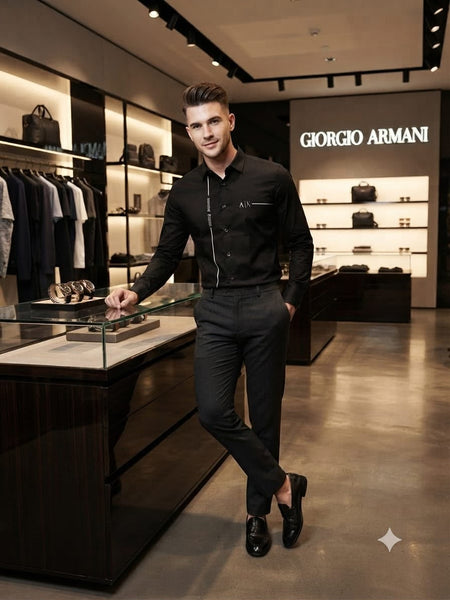 Premium Black Long Sleeve Button-Down Shirt