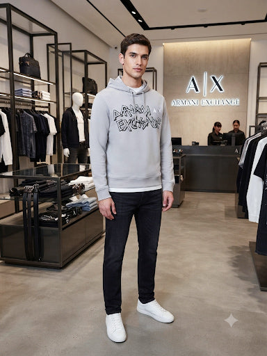 Premium Light Grey Hoodie with Graphic Detail