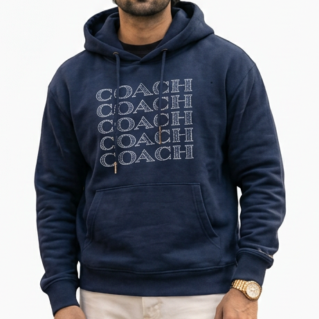 Premium Exclusive High-End Quality Navy Blue Graphic Print Hoodie