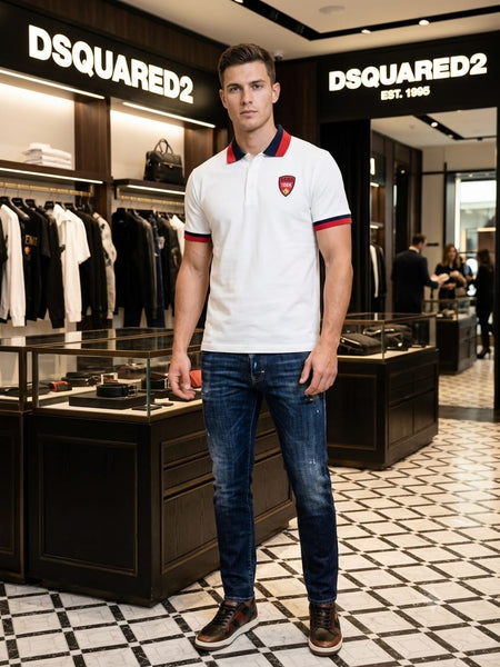 Premium Exclusive High-End Quality Contrast Collar Short Sleeve Polo T-Shirt