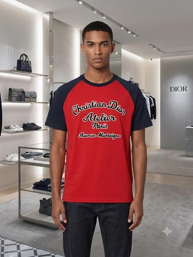 Luxury Men’s Atelier Logo Raglan Premium T-Shirt