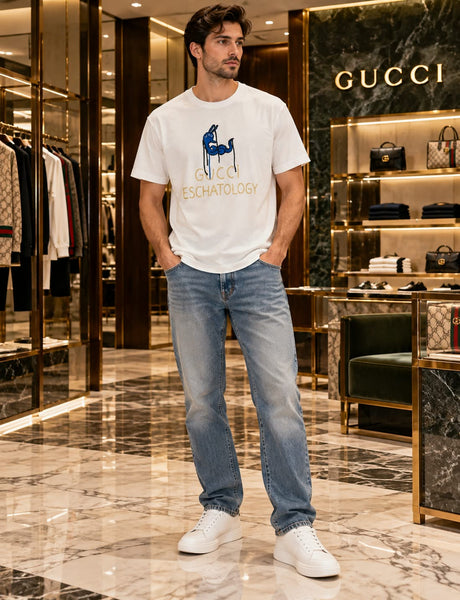 Luxury Graphic T-Shirt in Premium White for Men