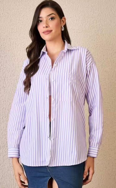 Premium Exclusive High-End Quality Women’s Regular Fit Striped Button-Down Shirt