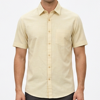 Premium Solid Color Short Sleeve Shirt – Classic Casual Style