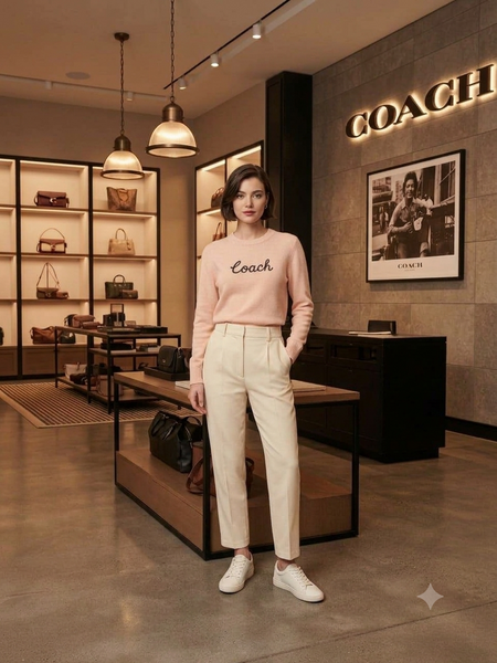 Premium Exclusive Soft Script Logo Crew-Neck Pullover