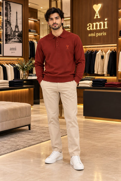 Premium Exclusive High-End Authentic Quality Knit Polo Pullover