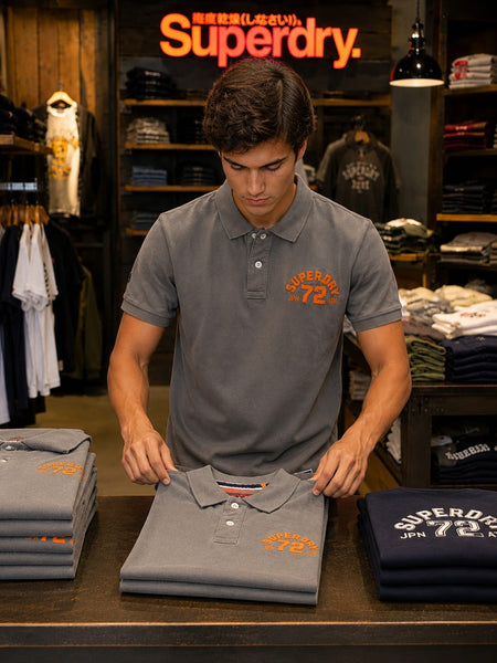 Superdry Men's Navy Blue Graphic Polo T-Shirt | Premium Casual Fit