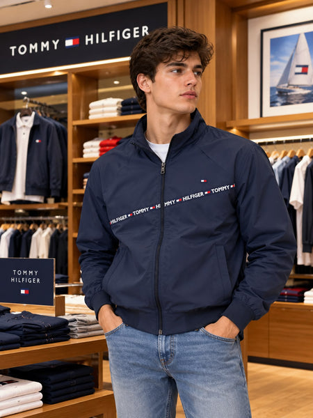Premium Exclusive High-End Authentic Navy Lightweight Windcheater Jacket