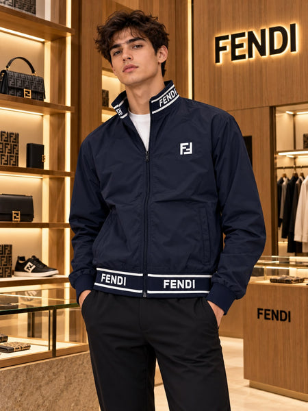 Premium Exclusive High-End Authentic Navy Lightweight Windcheater Jacket