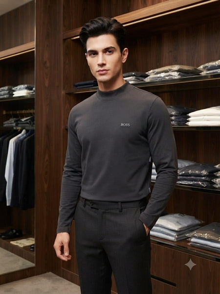 Premium Exclusive High-End Super Soft Mock Neck Long Sleeve Pullover