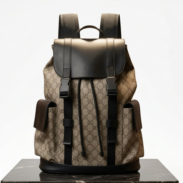 Premium Exclusive Monogram Canvas-Trim Backpack