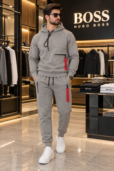 Premium Minimalist Grey Tracksuit Set