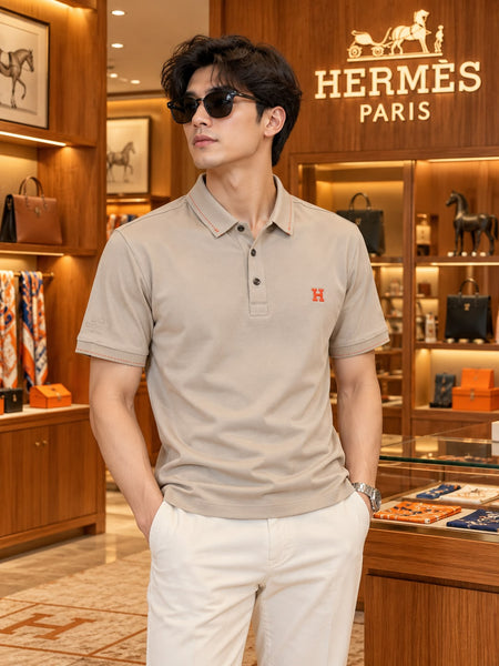 Premium Men’s Beige Classic Polo Tee