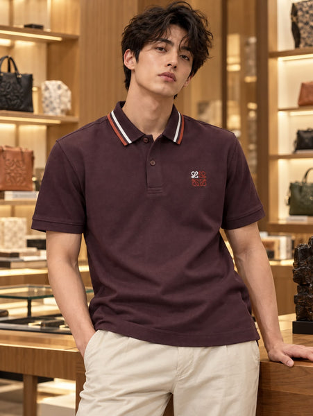Premium Exclusive High-End Quality Authentic Soft Textured Burgundy Polo Tee Shirt for Men