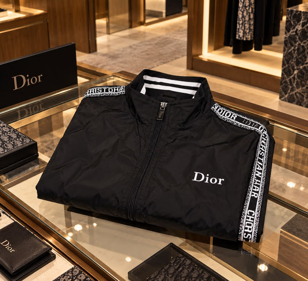 Premium  Brand Signature Track Jacket with Logo Tape Sleeves
