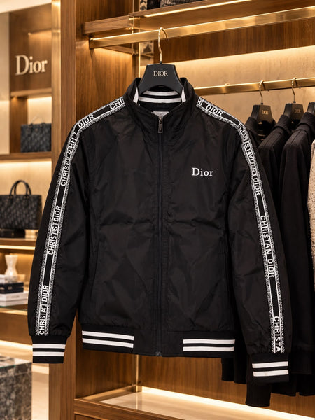 Premium  Brand Signature Track Jacket with Logo Tape Sleeves