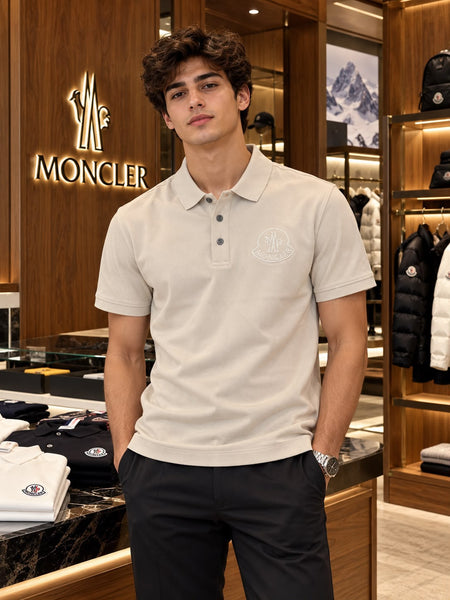 Premium Exclusive High-End Soft Classic Fit Short Sleeve Beige Polo Tee for Refined Everyday Style
