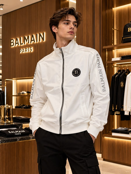 Premium Exclusive High-End Soft Stretch White Full Zip Sweatshirt for Clean Modern Style