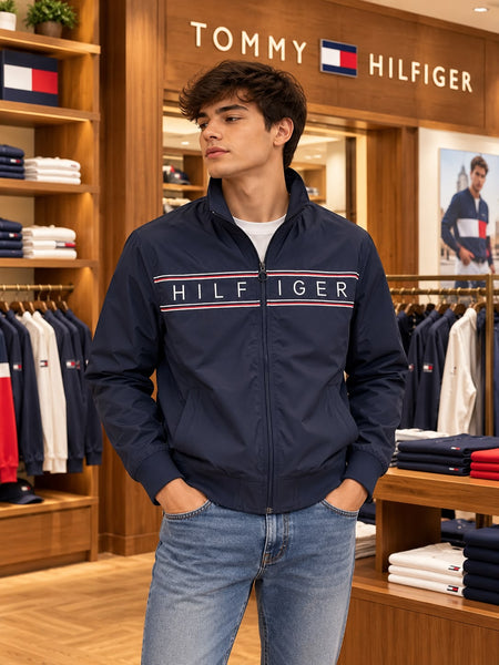 Premium Exclusive High-End Lightweight Navy Blue Full Zip Windcheater Waterproof Jacket for Everyday Outdoor Style