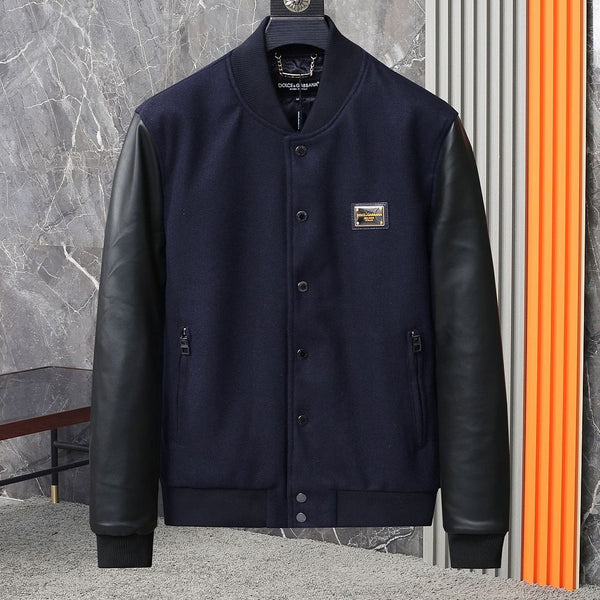 LOGO PLAQUE BUTTONED BOMBER JACKET