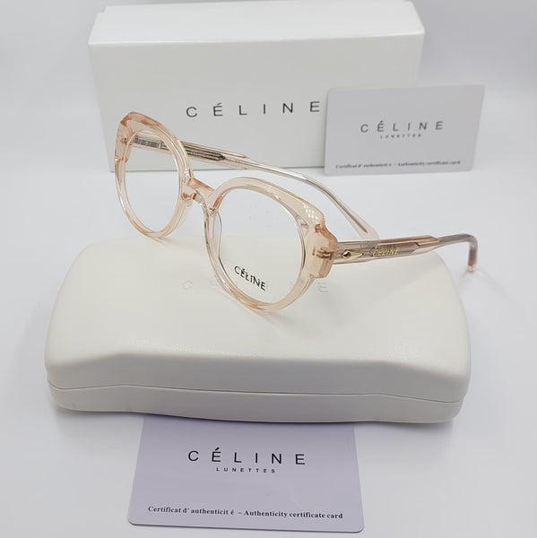 Luxury Round Eyeglass Frame – Crystal Beige Acetate Style