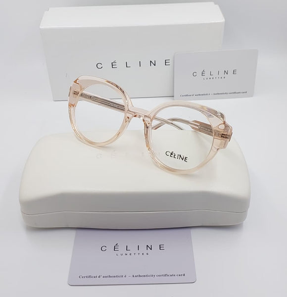 Luxury Round Eyeglass Frame – Crystal Beige Acetate Style
