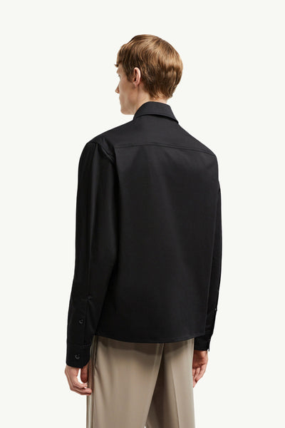 Exclusive Branded  Cotton Gabardine Zip-Up Shirt Jacket