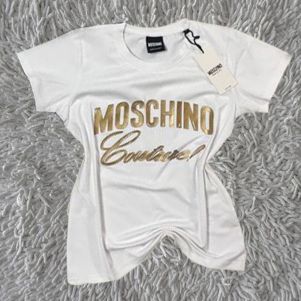 Luxury Women T-Shirts with Embossed Logo Print