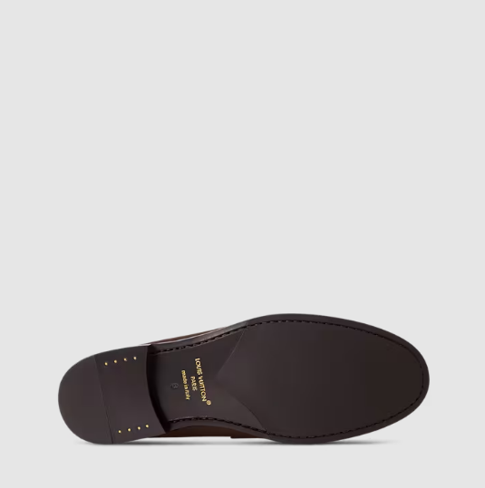 Luxury Brown Textured Leather Loafers with Signature Detail