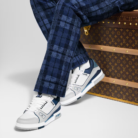 Luxury Brand  White & Navy Luxury Sneakers