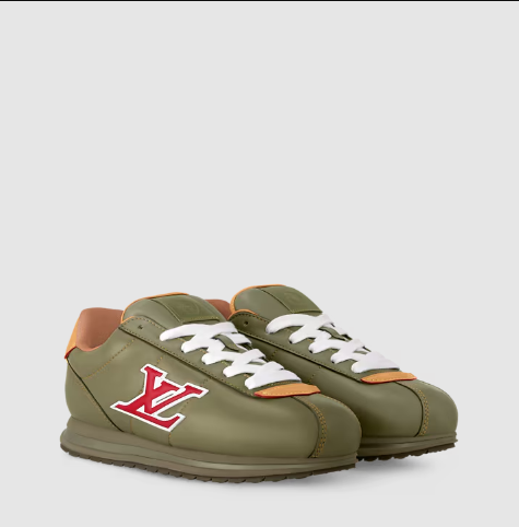 Branded Olive Green Low-Top Sneakers with Bold brand Logo