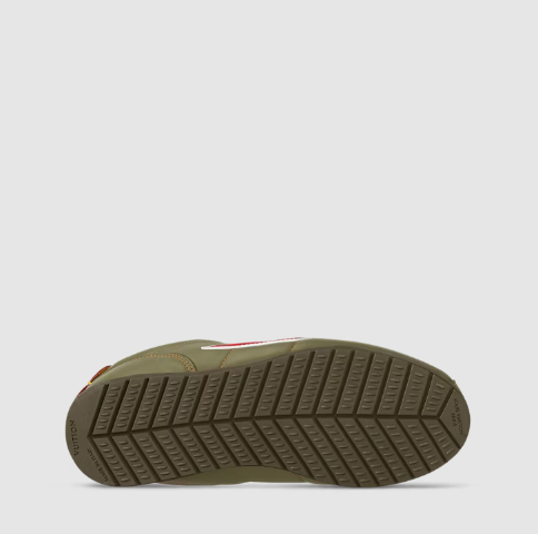 Branded Olive Green Low-Top Sneakers with Bold brand Logo
