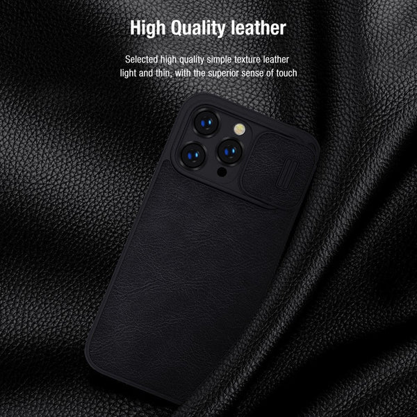 Nillkin Qin Pro Camshield Camera Slider Leather Flip + Card Slot Case for 15 Series