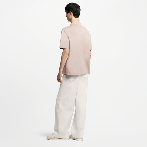 Monogram Embossed Short-Sleeved Knit Shirt