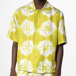 Branded Monogram Shibori Short-Sleeved Shirt