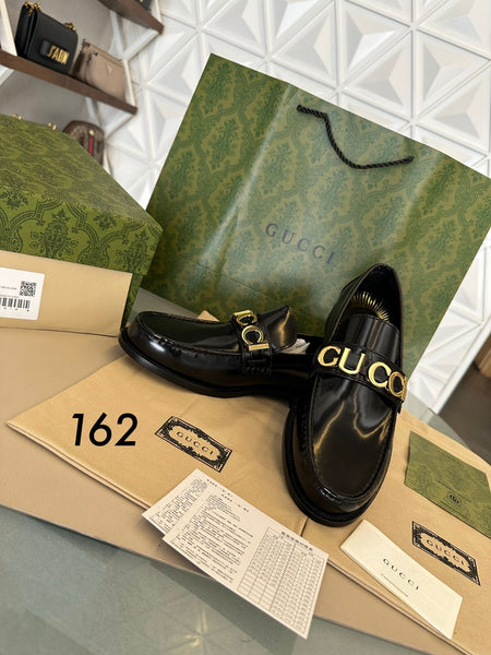 Logo-Letter Hardware Leather Shoes For Men