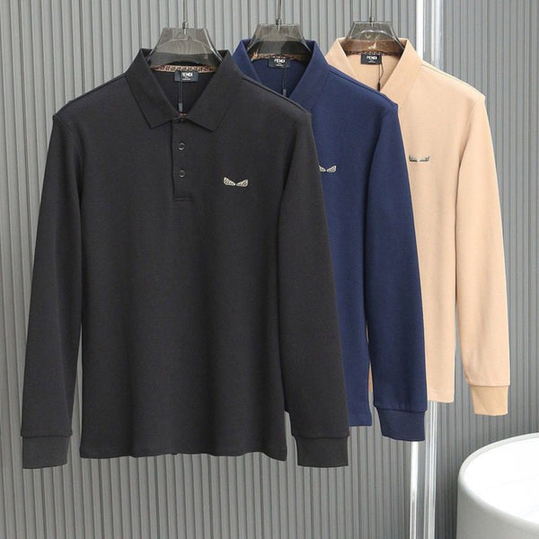 Premium Solid Color Logo Patched T-Shirt