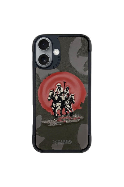 Santa Barbara Virgil Series Embroided Leather Magsafe Case for iPhone 16 Series