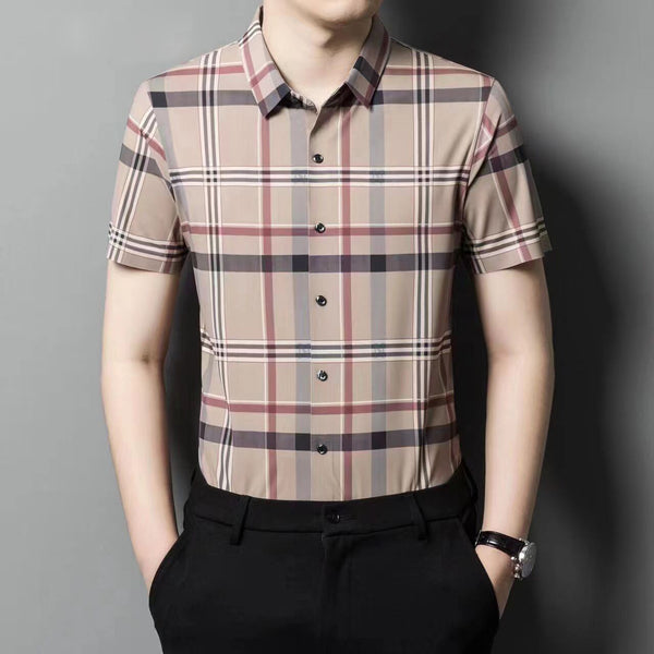 Vintage Check-Print Shirt For Men