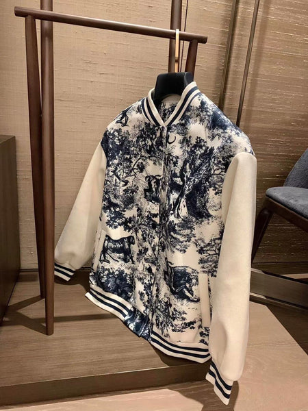 Women Luxury Abstract Design Varsity Jacket