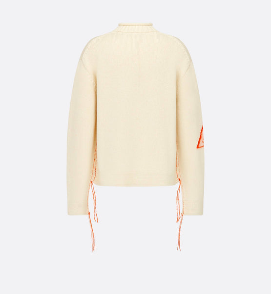Jacquard Sweater In Wool And Mohair Blend In White