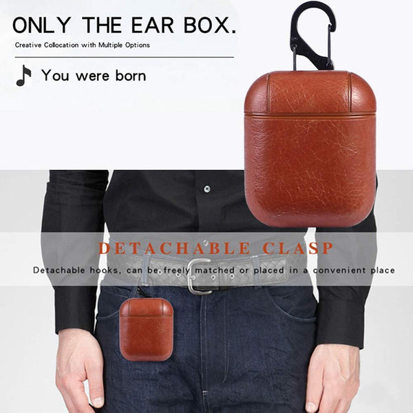 Treemoda Leather Finish Matte Shockproof Protector Case Compatible with Airpods 1 Earphone Casecover