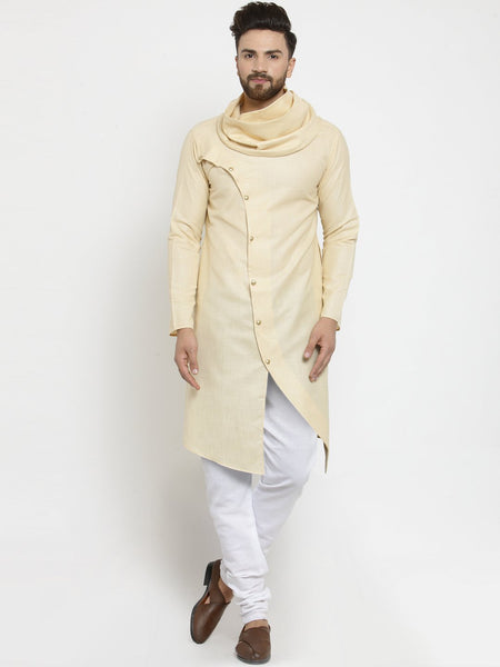Designer Beige Kurta and Pajama Set for men by Treemoda